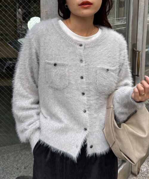 CIAOPANIC TYPY（チャオパニックティピー）の「ミニポケットメランジフェザーカーデ（カーディガン/ボレロ・レディース・ブラウン/グレー/レッド/イエロー・ONE SIZE）」の19枚目の写真