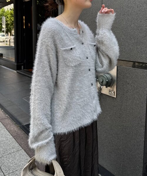 CIAOPANIC TYPY（チャオパニックティピー）の「ミニポケットメランジフェザーカーデ（カーディガン/ボレロ・レディース・ブラウン/グレー/レッド/イエロー・ONE SIZE）」の20枚目の写真