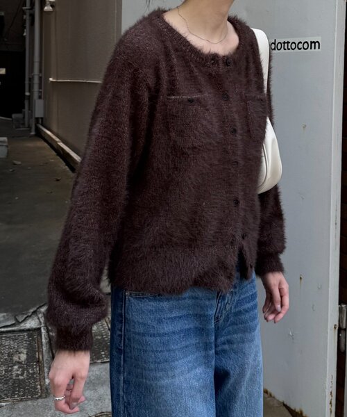 CIAOPANIC TYPY（チャオパニックティピー）の「ミニポケットメランジフェザーカーデ（カーディガン/ボレロ・レディース・ブラウン/グレー/レッド/イエロー・ONE SIZE）」の22枚目の写真