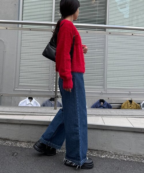 CIAOPANIC TYPY（チャオパニックティピー）の「ミニポケットメランジフェザーカーデ（カーディガン/ボレロ・レディース・ブラウン/グレー/レッド/イエロー・ONE SIZE）」の5枚目の写真