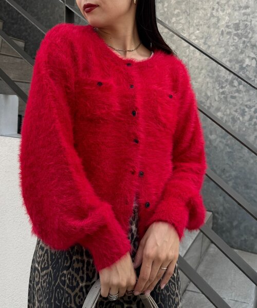 CIAOPANIC TYPY（チャオパニックティピー）の「ミニポケットメランジフェザーカーデ（カーディガン/ボレロ・レディース・ブラウン/グレー/レッド/イエロー・ONE SIZE）」の18枚目の写真