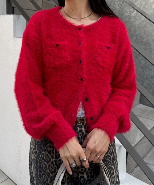 CIAOPANIC TYPY（チャオパニックティピー）の「ミニポケットメランジフェザーカーデ（カーディガン/ボレロ・レディース・ブラウン/グレー/レッド/イエロー・ONE SIZE）」の14枚目の写真