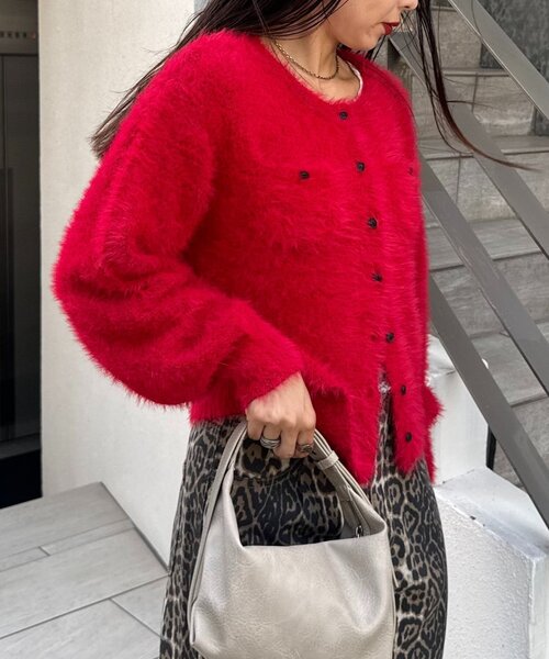 CIAOPANIC TYPY（チャオパニックティピー）の「ミニポケットメランジフェザーカーデ（カーディガン/ボレロ・レディース・ブラウン/グレー/レッド/イエロー・ONE SIZE）」の15枚目の写真