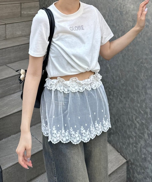 APPORTE PAR LES MARCHES（アポルテパーレマルシェ）の「【MARCHES】重ねぎ風スカラップレース（スカート・レディース・オフホワイト・FREE）」の3枚目の写真