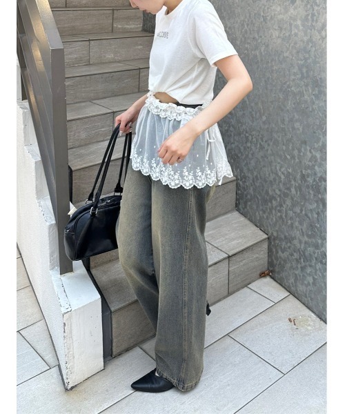 APPORTE PAR LES MARCHES（アポルテパーレマルシェ）の「【MARCHES】重ねぎ風スカラップレース（スカート・レディース・オフホワイト・FREE）」の6枚目の写真