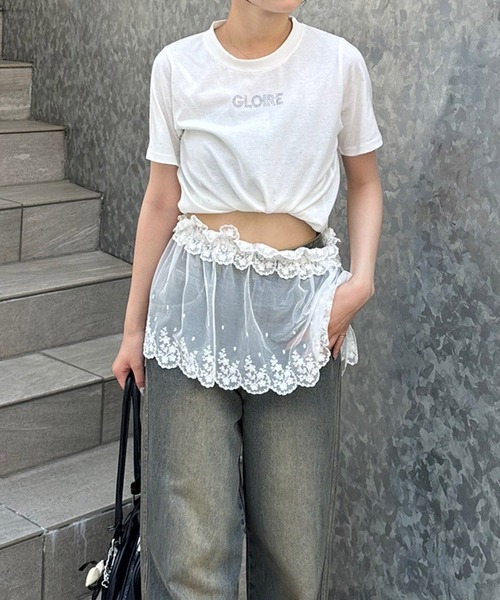 APPORTE PAR LES MARCHES（アポルテパーレマルシェ）の「【MARCHES】重ねぎ風スカラップレース（スカート・レディース・オフホワイト・FREE）」の8枚目の写真