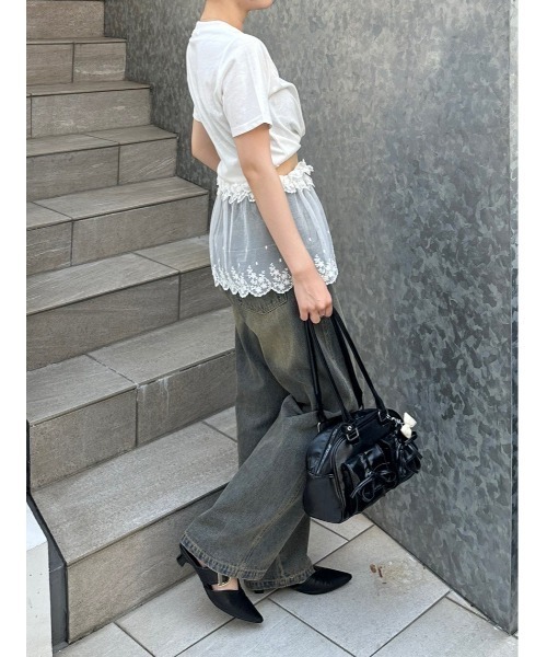 APPORTE PAR LES MARCHES（アポルテパーレマルシェ）の「【MARCHES】重ねぎ風スカラップレース（スカート・レディース・オフホワイト・FREE）」の9枚目の写真