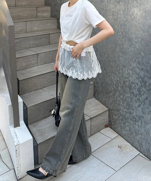 APPORTE PAR LES MARCHES（アポルテパーレマルシェ）の「【MARCHES】重ねぎ風スカラップレース（スカート・レディース・オフホワイト・FREE）」の11枚目の写真