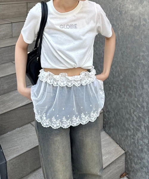 APPORTE PAR LES MARCHES（アポルテパーレマルシェ）の「【MARCHES】重ねぎ風スカラップレース（スカート・レディース・オフホワイト・FREE）」の12枚目の写真