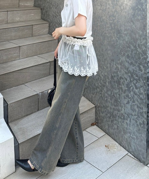 APPORTE PAR LES MARCHES（アポルテパーレマルシェ）の「【MARCHES】重ねぎ風スカラップレース（スカート・レディース・オフホワイト・FREE）」の13枚目の写真