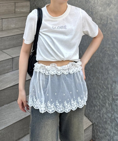 APPORTE PAR LES MARCHES（アポルテパーレマルシェ）の「【MARCHES】重ねぎ風スカラップレース（スカート・レディース・オフホワイト・FREE）」の15枚目の写真