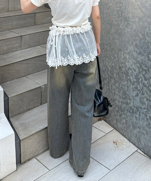 APPORTE PAR LES MARCHES（アポルテパーレマルシェ）の「【MARCHES】重ねぎ風スカラップレース（スカート・レディース・オフホワイト・FREE）」の17枚目の写真