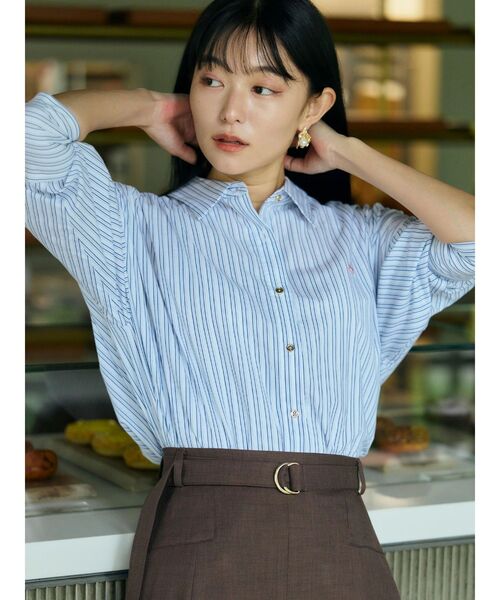 POLO BCS（ポロ ビーシーエス）の「【POLO BCS】オーバーシャツ（シャツ/ブラウス・レディース・ホワイト/ピンク/ライトブルー/オフホワイト/グレー/ブルー・MEDIUM）」の2枚目の写真