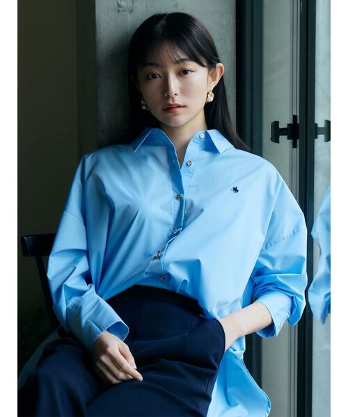 POLO BCS（ポロ ビーシーエス）の「【POLO BCS】オーバーシャツ（シャツ/ブラウス・レディース・ホワイト/ピンク/ライトブルー/オフホワイト/グレー/ブルー・MEDIUM）」の5枚目の写真