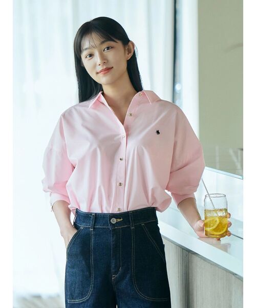 POLO BCS（ポロ ビーシーエス）の「【POLO BCS】オーバーシャツ（シャツ/ブラウス・レディース・ホワイト/ピンク/ライトブルー/オフホワイト/グレー/ブルー・MEDIUM）」の8枚目の写真