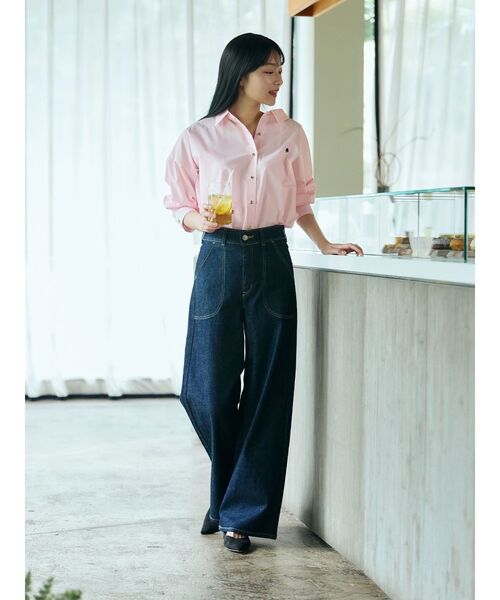 POLO BCS（ポロ ビーシーエス）の「【POLO BCS】オーバーシャツ（シャツ/ブラウス・レディース・ホワイト/ピンク/ライトブルー/オフホワイト/グレー/ブルー・MEDIUM）」の9枚目の写真