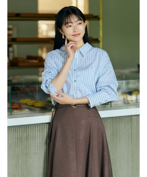 POLO BCS（ポロ ビーシーエス）の「【POLO BCS】オーバーシャツ（シャツ/ブラウス・レディース・ホワイト/ピンク/ライトブルー/オフホワイト/グレー/ブルー・MEDIUM）」の11枚目の写真