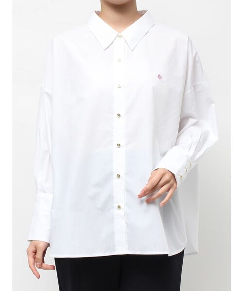 POLO BCS（ポロ ビーシーエス）の「【POLO BCS】オーバーシャツ（シャツ/ブラウス・レディース・ホワイト/ピンク/ライトブルー/オフホワイト/グレー/ブルー・MEDIUM）」の12枚目の写真