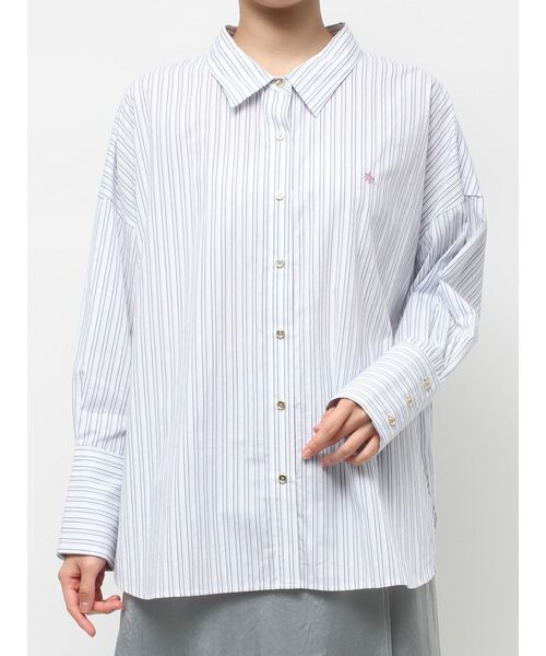 POLO BCS（ポロ ビーシーエス）の「【POLO BCS】オーバーシャツ（シャツ/ブラウス・レディース・ホワイト/ピンク/ライトブルー/オフホワイト/グレー/ブルー・MEDIUM）」の13枚目の写真