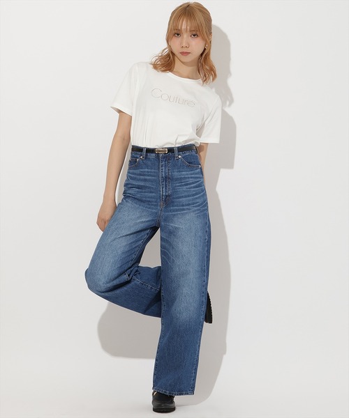 AND COUTURE(アンドクチュール)の「COUTURE 刺繍Tシャツ(Tシャツ/カットソー・レディース・オフホワイト/ブラック・FREE)」の15枚目の写真