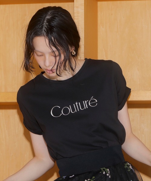 AND COUTURE(アンドクチュール)の「COUTURE 刺繍Tシャツ(Tシャツ/カットソー・レディース・オフホワイト/ブラック・FREE)」の16枚目の写真