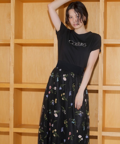 AND COUTURE(アンドクチュール)の「COUTURE 刺繍Tシャツ(Tシャツ/カットソー・レディース・オフホワイト/ブラック・FREE)」の18枚目の写真