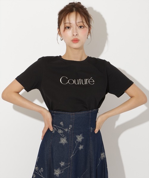 AND COUTURE(アンドクチュール)の「COUTURE 刺繍Tシャツ(Tシャツ/カットソー・レディース・オフホワイト/ブラック・FREE)」の22枚目の写真
