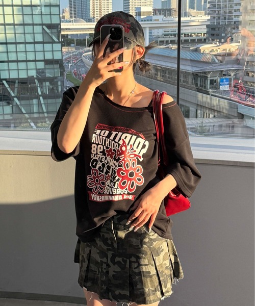 sedacle(セダクル)の「アソート裏毛カッティングTEE(Tシャツ/カットソー・レディース・ブラック/チャコールグレー/グレー/ネイビー・SMALL/LARGE/MEDIUM)」の1枚目の写真