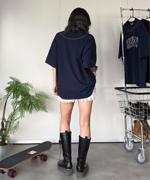 sedacle(セダクル)の「アソート裏毛カッティングTEE(Tシャツ/カットソー・レディース・ブラック/チャコールグレー/グレー/ネイビー・SMALL/LARGE/MEDIUM)」の5枚目の写真