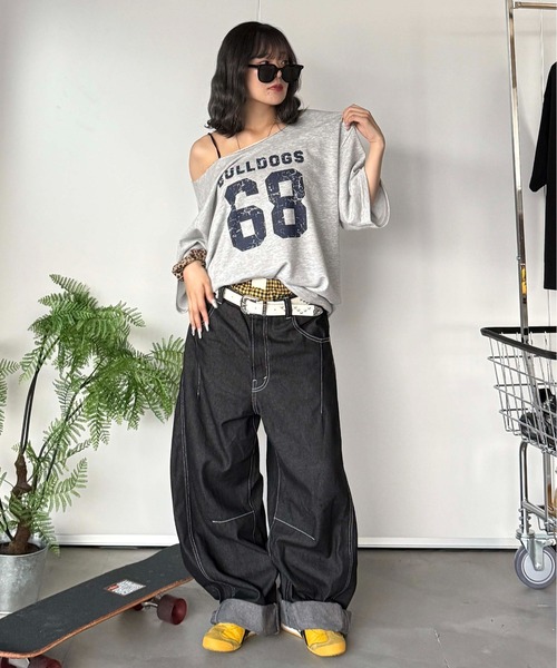 sedacle(セダクル)の「アソート裏毛カッティングTEE(Tシャツ/カットソー・レディース・ブラック/チャコールグレー/グレー/ネイビー・SMALL/LARGE/MEDIUM)」の12枚目の写真