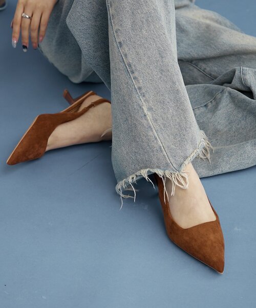 mystic（ミスティック）の「【2色展開】フェイクスウェードミュール（パンプス・レディース・キャメル/ブラック・39/37/38）」の3枚目の写真