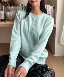 【Eclat one】シンプルデザイン クルーネック カーディガン