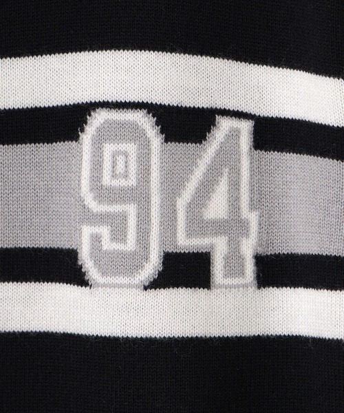 トップス WIRED NUMBERING JACQUARD ZIP UP KNIT TOP（ニット/セーター）｜X