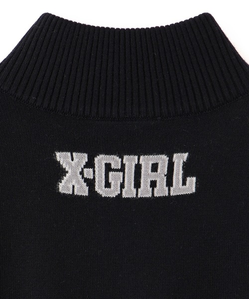 トップス WIRED NUMBERING JACQUARD ZIP UP KNIT TOP（ニット/セーター）｜X