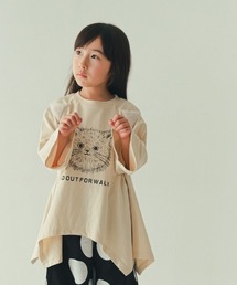 nicohrat（ニコフラート）の「nicohrat/ニコフラート ねこ　ロングＴシャツ（Tシャツ/カットソー・キッズ）」