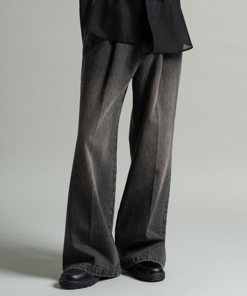 CASPER JOHN（キャスパージョン）の「13oz Flare denim pants/13オンスフレアデニムパンツ（デニムパンツ・メンズ・ブラック系その他/グレー/ブラック/ブラック系その他2/グレー系その他/ライトグレー・X-SMALL/SMALL/MEDIUM/LARGE）」の4枚目の写真