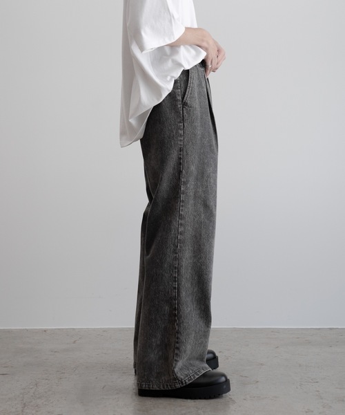 CASPER JOHN（キャスパージョン）の「13oz Flare denim pants/13オンスフレアデニムパンツ（デニムパンツ・メンズ・ブラック系その他/グレー/ブラック/ブラック系その他2/グレー系その他/ライトグレー・X-SMALL/SMALL/MEDIUM/LARGE）」の21枚目の写真