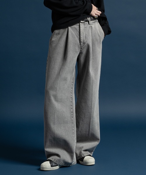 REFLEM フレアデニムカーゴパンツ グレー L メンズ レディース REFLEM（レフレム）の「『REFLEM/レフレム』フレアデニムカーゴパンツ