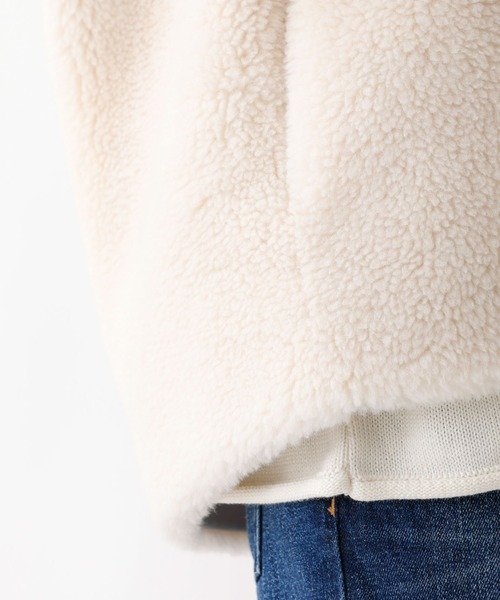 MICA&DEAL(マイカ&ディール)の「【MICA&DEAL /マイカアンドディール】リバーシブルVボア/リバーシブル/ボア/もこもこ/アウター【WEB限定】(ノーカラーコート・レディース・オフホワイト/ブラウン・フリー)」の13枚目の写真