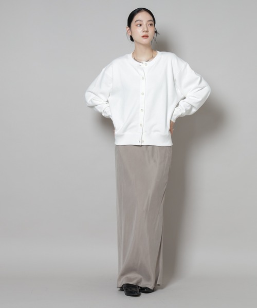 Russell Athletic（ラッセルアスレティック）の「RUSSELL ATHLETIC/別注 Mini Logo Sweat Cardigan（カーディガン/ボレロ・レディース・グレー/ホワイト/ブラウン・FREE）」の7枚目の写真