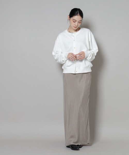 Russell Athletic（ラッセルアスレティック）の「RUSSELL ATHLETIC/別注 Mini Logo Sweat Cardigan（カーディガン/ボレロ・レディース・グレー/ホワイト/ブラウン・FREE）」の10枚目の写真