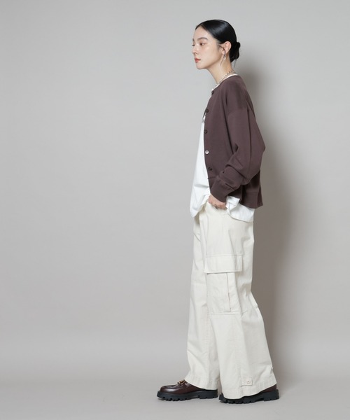 Russell Athletic（ラッセルアスレティック）の「RUSSELL ATHLETIC/別注 Mini Logo Sweat Cardigan（カーディガン/ボレロ・レディース・グレー/ホワイト/ブラウン・FREE）」の15枚目の写真