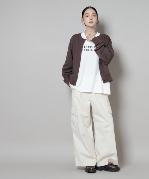 Russell Athletic（ラッセルアスレティック）の「RUSSELL ATHLETIC/別注 Mini Logo Sweat Cardigan（カーディガン/ボレロ・レディース・グレー/ホワイト/ブラウン・FREE）」の17枚目の写真