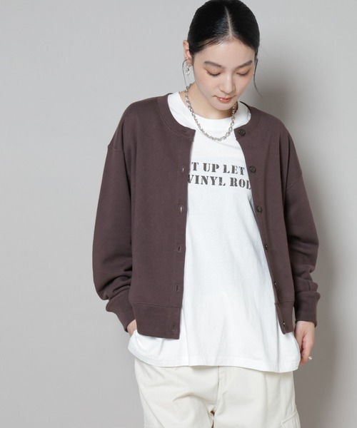 Russell Athletic（ラッセルアスレティック）の「RUSSELL ATHLETIC/別注 Mini Logo Sweat Cardigan（カーディガン/ボレロ・レディース・グレー/ホワイト/ブラウン・FREE）」の12枚目の写真