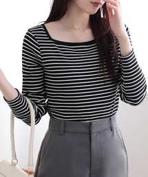 細リブ長袖Tシャツ