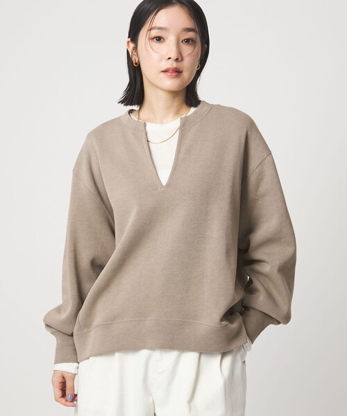 green label relaxing（グリーンレーベルリラクシング）の「【WEB限定】＜at ease＞ダブルフェイス プルオーバー カットソー（Tシャツ/カットソー・レディース・ブラック/ナチュラル/モカ/ダークブラウン・FREE）」の3枚目の写真
