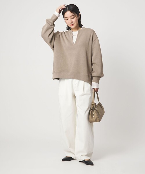 green label relaxing（グリーンレーベルリラクシング）の「【WEB限定】＜at ease＞ダブルフェイス プルオーバー カットソー（Tシャツ/カットソー・レディース・ブラック/ナチュラル・FREE）」の17枚目の写真