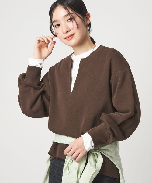 green label relaxing（グリーンレーベルリラクシング）の「【WEB限定】＜at ease＞ダブルフェイス プルオーバー カットソー（Tシャツ/カットソー・レディース・ブラック/ナチュラル・FREE）」の21枚目の写真