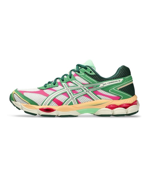 ASICS(アシックス)の「GEL-CUMULUS 16 / ゲルキュムラス 16(スニーカー・メンズ・ホワイト×グリーン・24/25/26/27/28/29/28.5/25.5/26.5/27.5/24.5/23.5/23)」の8枚目の写真
