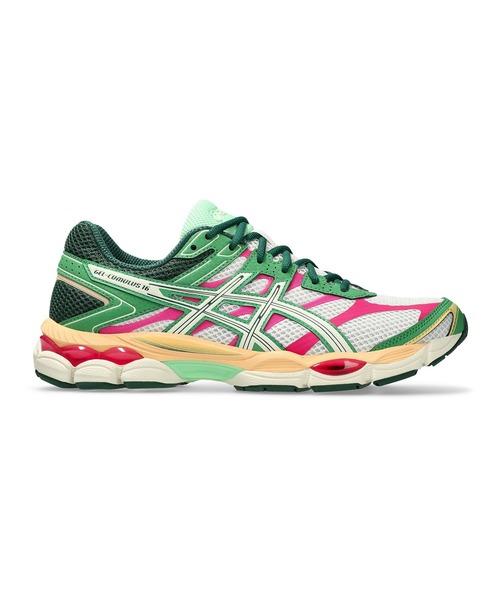 ASICS(アシックス)の「GEL-CUMULUS 16 / ゲルキュムラス 16(スニーカー・メンズ・ホワイト×グリーン・24/25/26/27/28/29/28.5/25.5/26.5/27.5/24.5/23.5/23)」の7枚目の写真